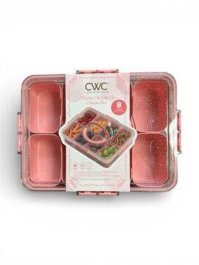 CWC Sparkly and Pink 8-Compartment Snack Box, with handle!